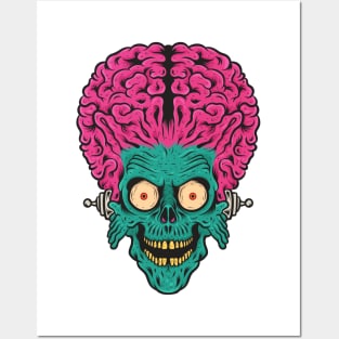 alien big brain illustration Posters and Art